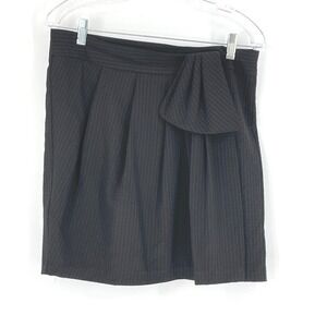 Gap Black Seersucker Side Bow Pleated‎ Mini Skirt Size 8